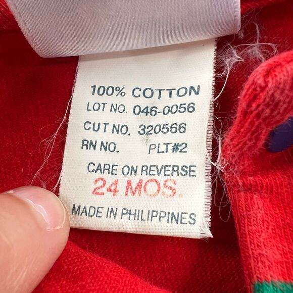 Baby Oshkosh B’Gosh Vintage Red & Blue Striped Romper Size 24 Months Polo - Picture 3 of 8